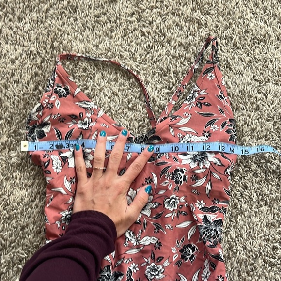 Kona Sol One Piece Bathing Suit Floral Pink Black Size Medium - Picture 10 of 13